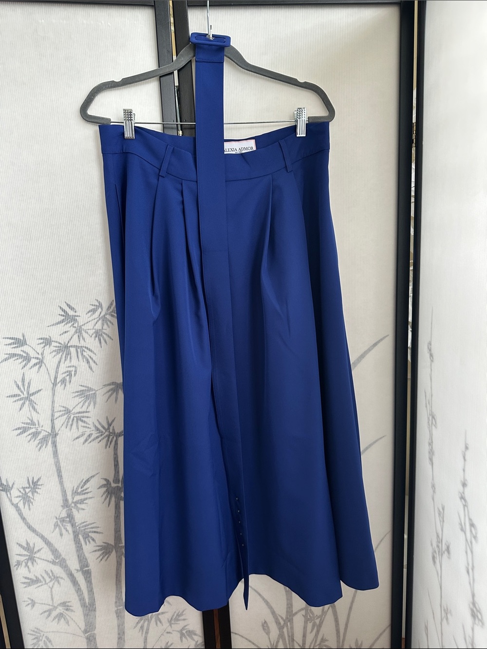 NWT Alexia Admor Royal Blue Belted A-Line Skirt -see measurements in photo